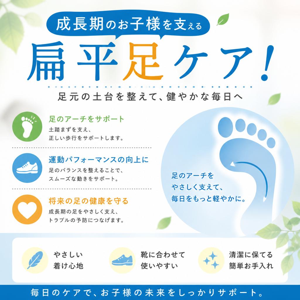 成長期のお子様を支える扁平足ケア！