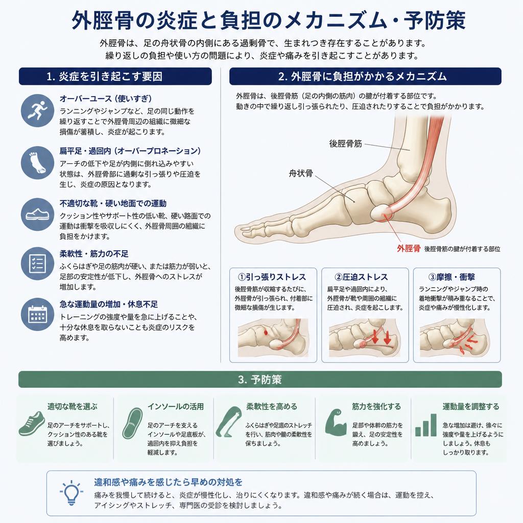 3. 外脛骨の炎症とそのリスク要因
