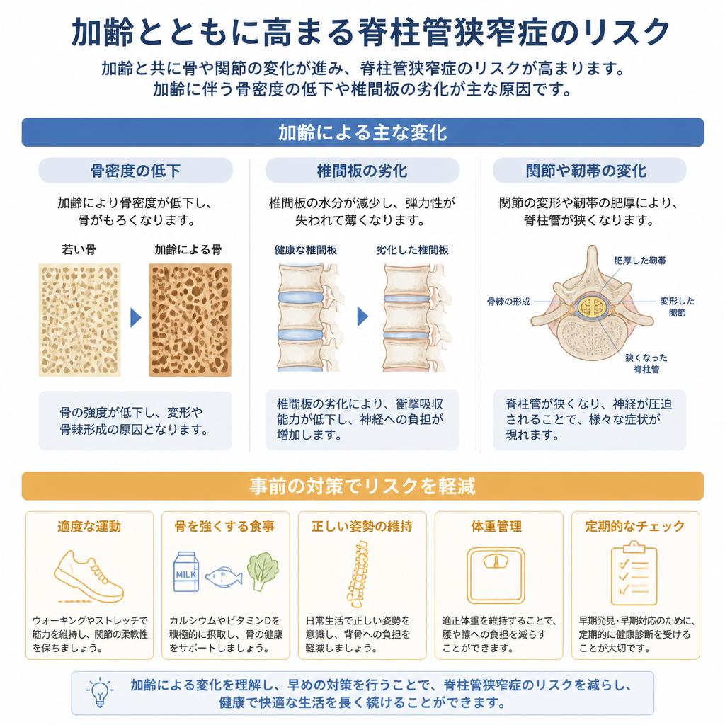 加齢と脊柱管狭窄症の関係