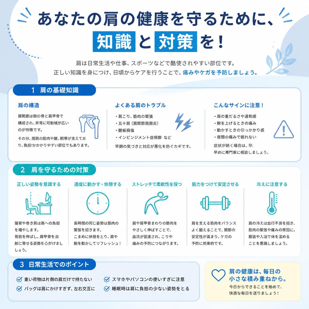 あなたの肩の健康を守るために、知識と対策を！