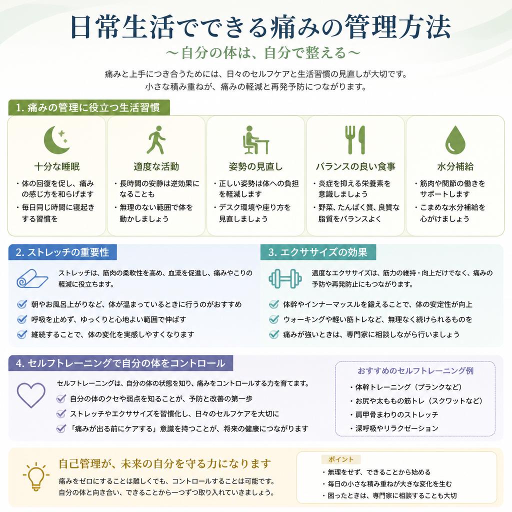 痛みの管理方法　自宅でできるケア
