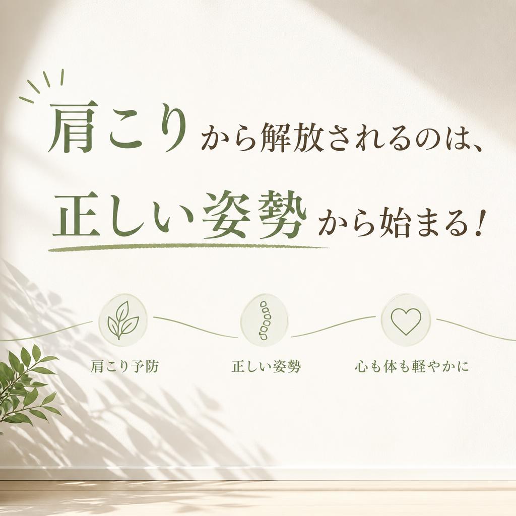 肩こりから解放されるのは、正しい姿勢から始まる！